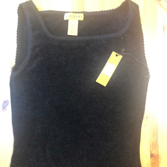 Essendi black silk sleeveless streach tank top. Sz M - Picture 1 of 5